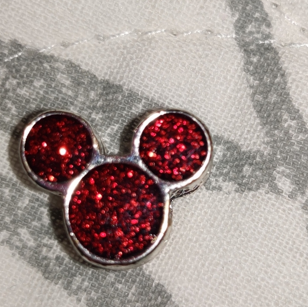Red Glitter Mickey Mouse Bead